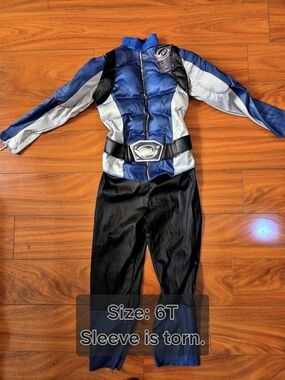 Power Rangers Boys Size 6T Superhero Costume Blue & Black